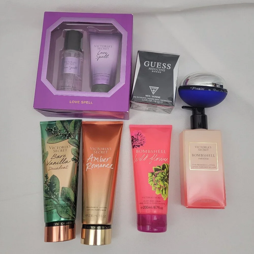 VICTORIAS SECRET Lotion Mixed Bundle Bombshell Love Spell PREMIER GUESS Cologne